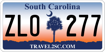 SC license plate ZLO277