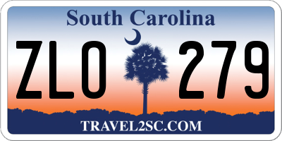 SC license plate ZLO279