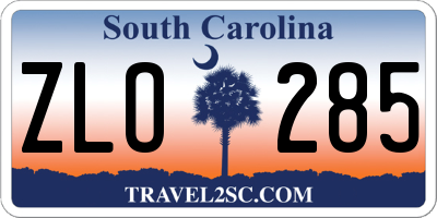 SC license plate ZLO285