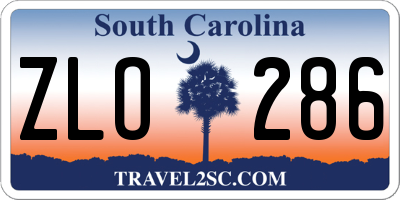 SC license plate ZLO286