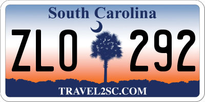 SC license plate ZLO292