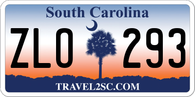 SC license plate ZLO293