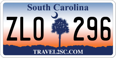 SC license plate ZLO296