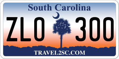 SC license plate ZLO300