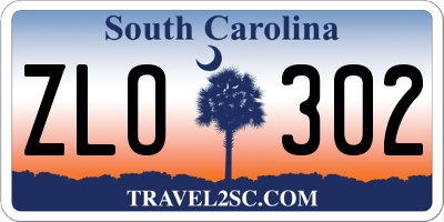 SC license plate ZLO302