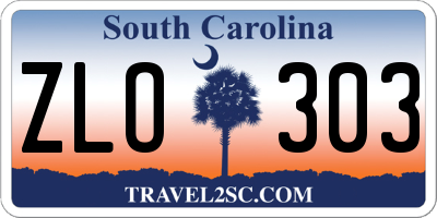 SC license plate ZLO303