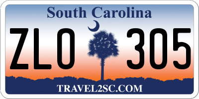 SC license plate ZLO305