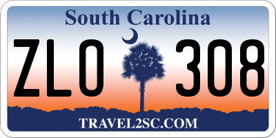 SC license plate ZLO308