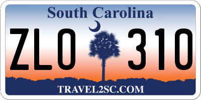 SC license plate ZLO310