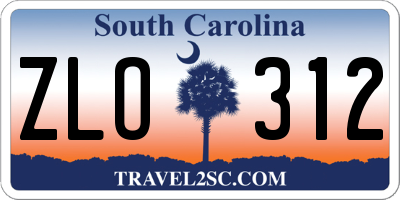SC license plate ZLO312