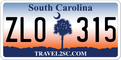 SC license plate ZLO315