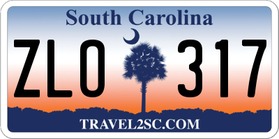 SC license plate ZLO317