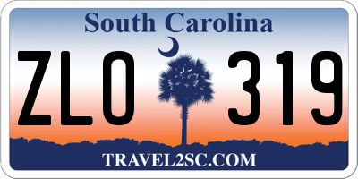 SC license plate ZLO319