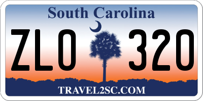 SC license plate ZLO320