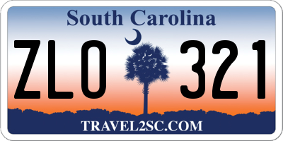 SC license plate ZLO321