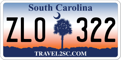 SC license plate ZLO322