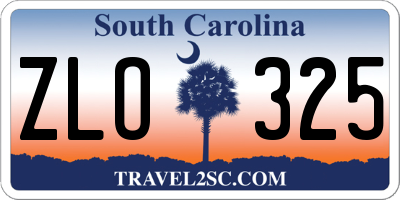 SC license plate ZLO325