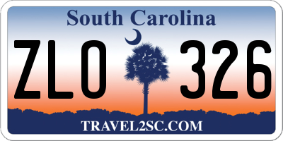 SC license plate ZLO326