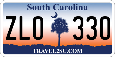 SC license plate ZLO330