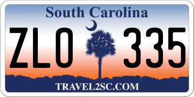 SC license plate ZLO335
