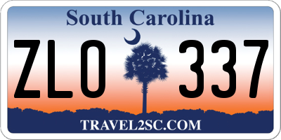 SC license plate ZLO337