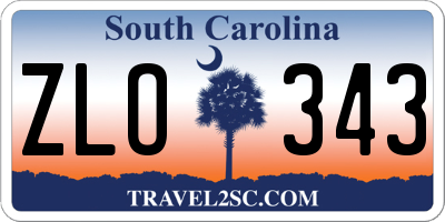 SC license plate ZLO343