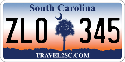 SC license plate ZLO345