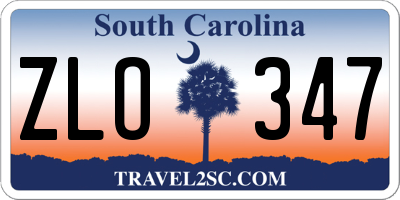 SC license plate ZLO347