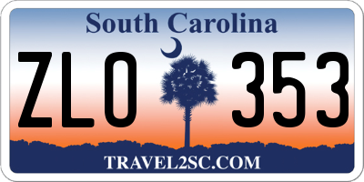 SC license plate ZLO353