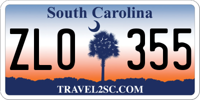 SC license plate ZLO355