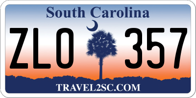 SC license plate ZLO357