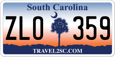 SC license plate ZLO359