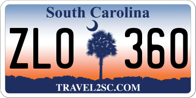 SC license plate ZLO360
