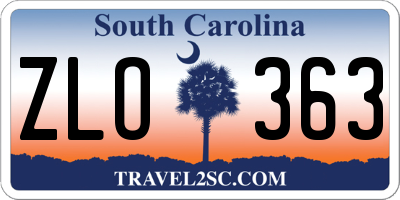 SC license plate ZLO363