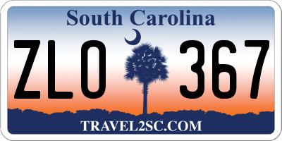 SC license plate ZLO367
