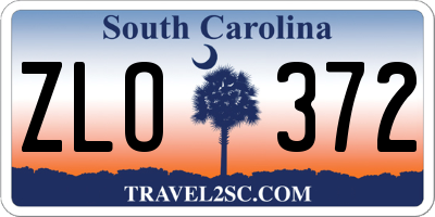 SC license plate ZLO372
