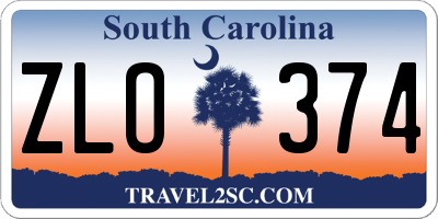 SC license plate ZLO374