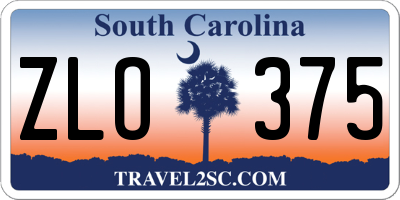 SC license plate ZLO375
