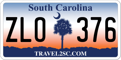 SC license plate ZLO376