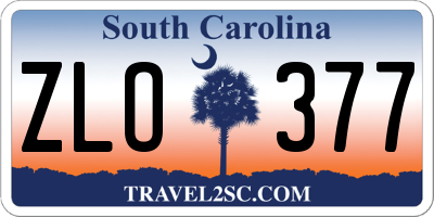 SC license plate ZLO377