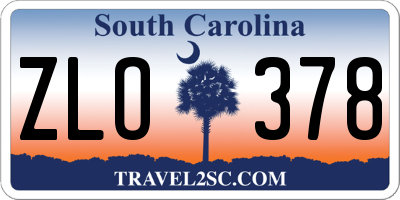 SC license plate ZLO378