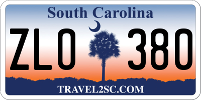 SC license plate ZLO380