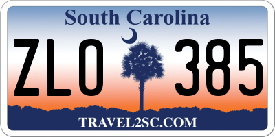 SC license plate ZLO385