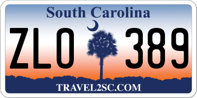 SC license plate ZLO389