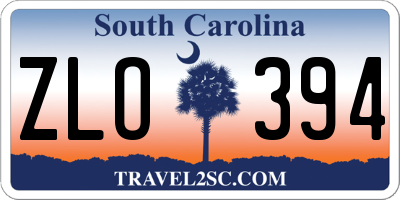SC license plate ZLO394