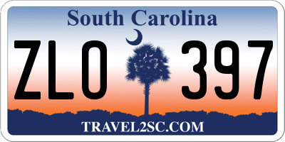 SC license plate ZLO397