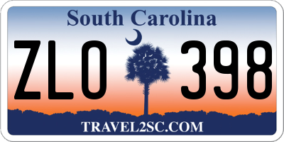 SC license plate ZLO398
