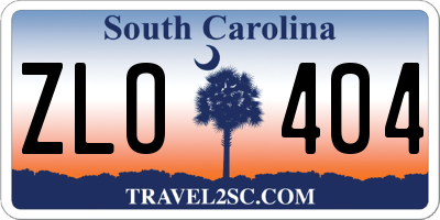 SC license plate ZLO404