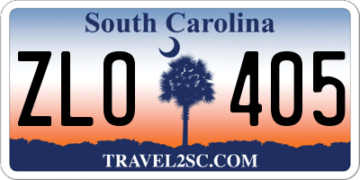 SC license plate ZLO405
