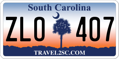 SC license plate ZLO407